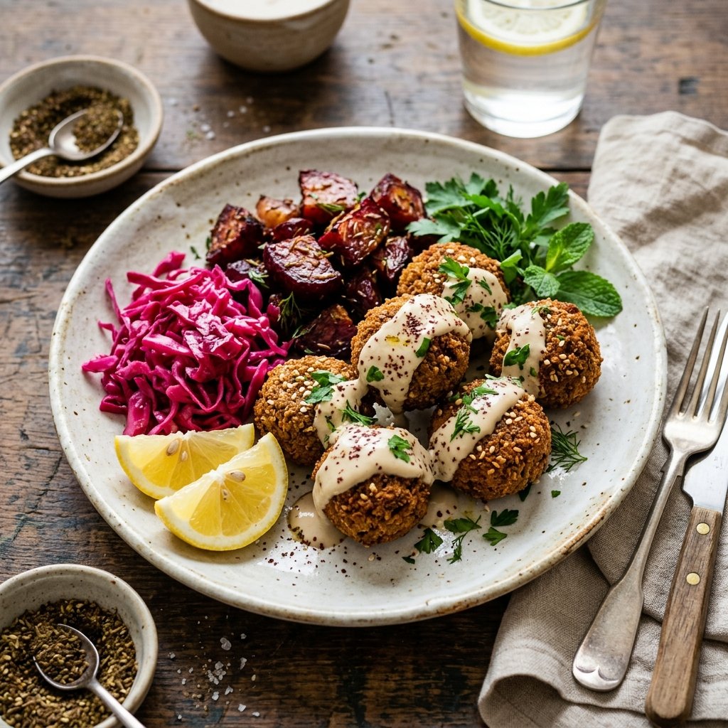 Crisp Herb Falafel Mezze Platter